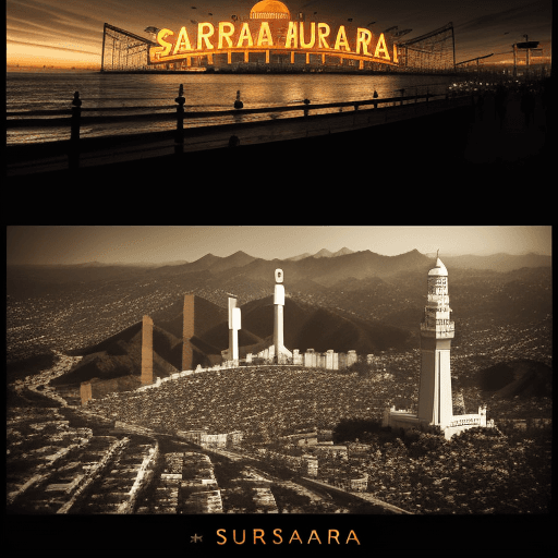 AI generated: A striking, high-contrast cinematic photo-style vertical collage that captures the essence of Suraka...