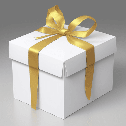 AI generated: 
on a white background, a white gift box in the shape of a cube with the lid open and that the lid t...