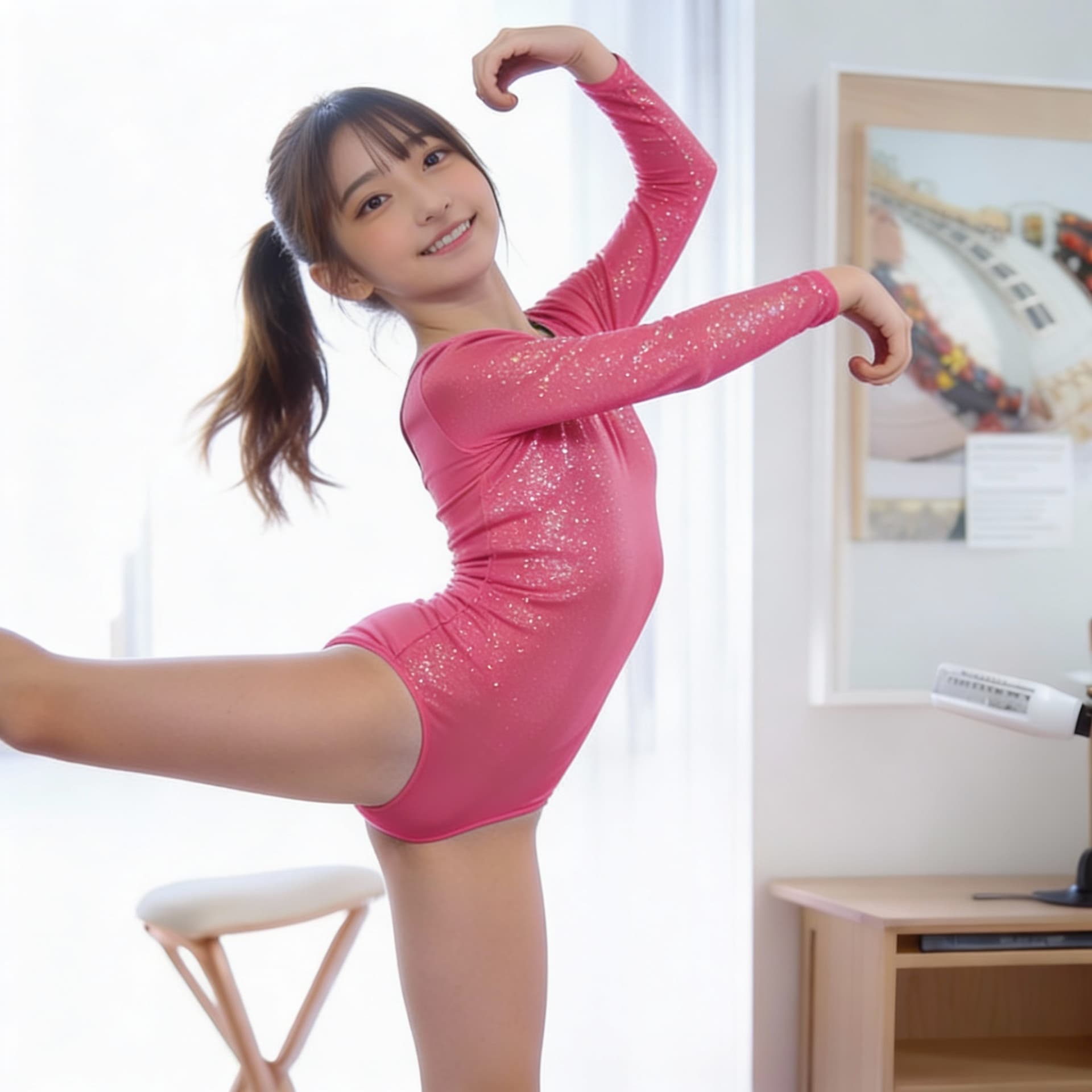 AI generated: dancing leotard girl