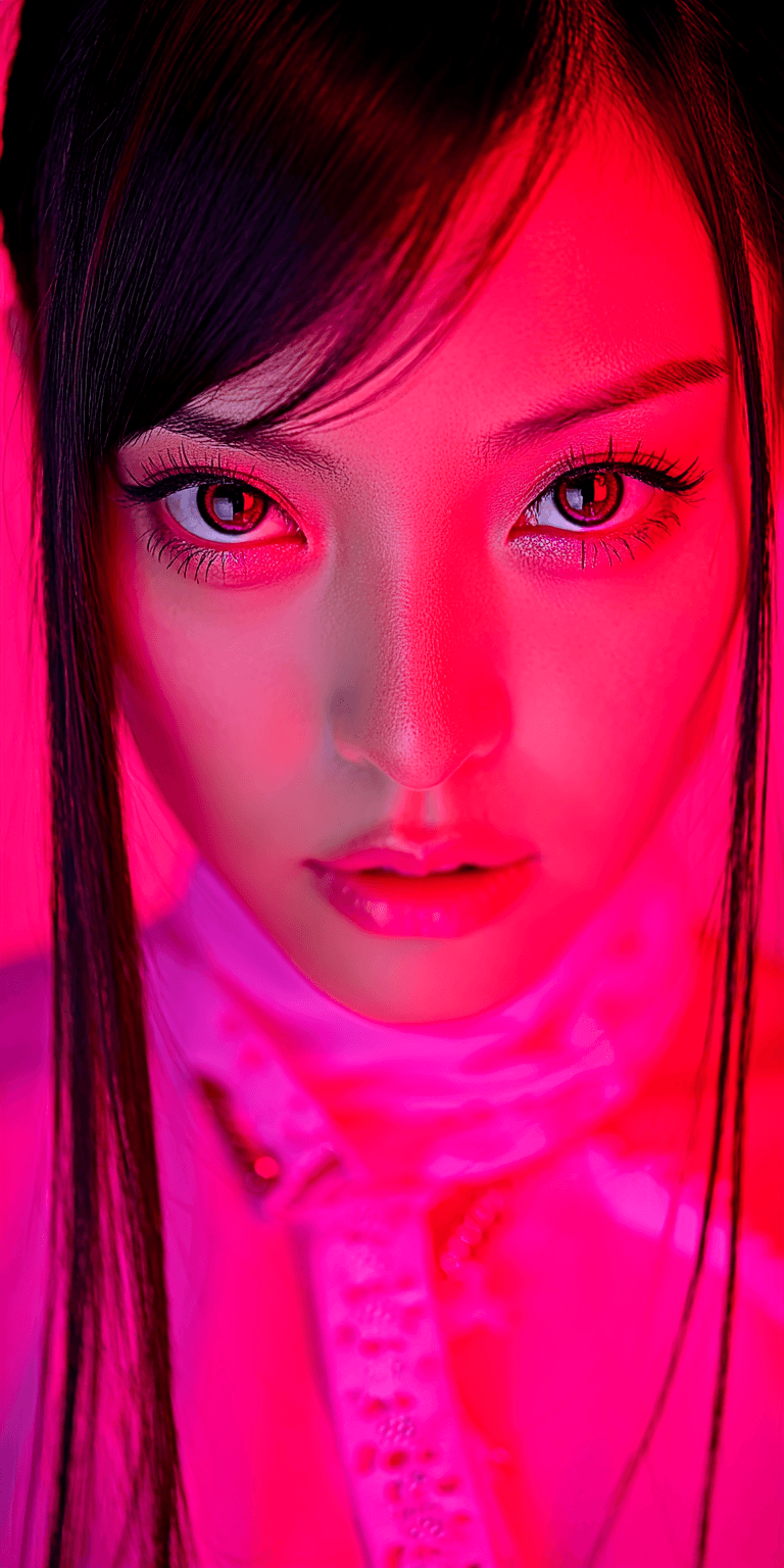 AI generated: hyperrealistic photo, Asian beauty standards, portrait photography in a symmetrical composition, sof...