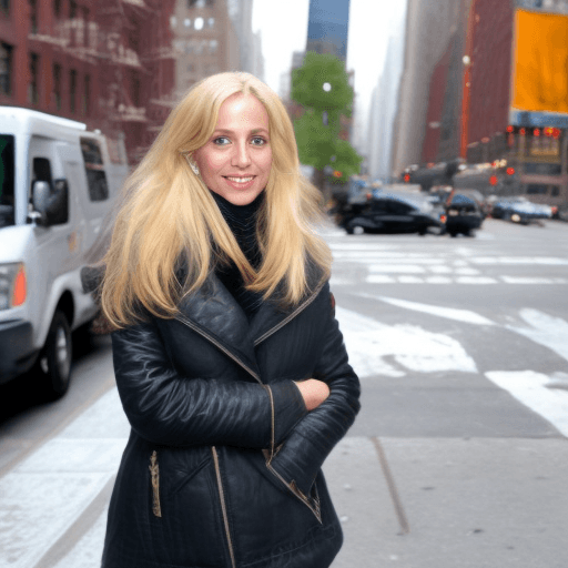 AI generated: a beatifull blonde woman on the newyork street