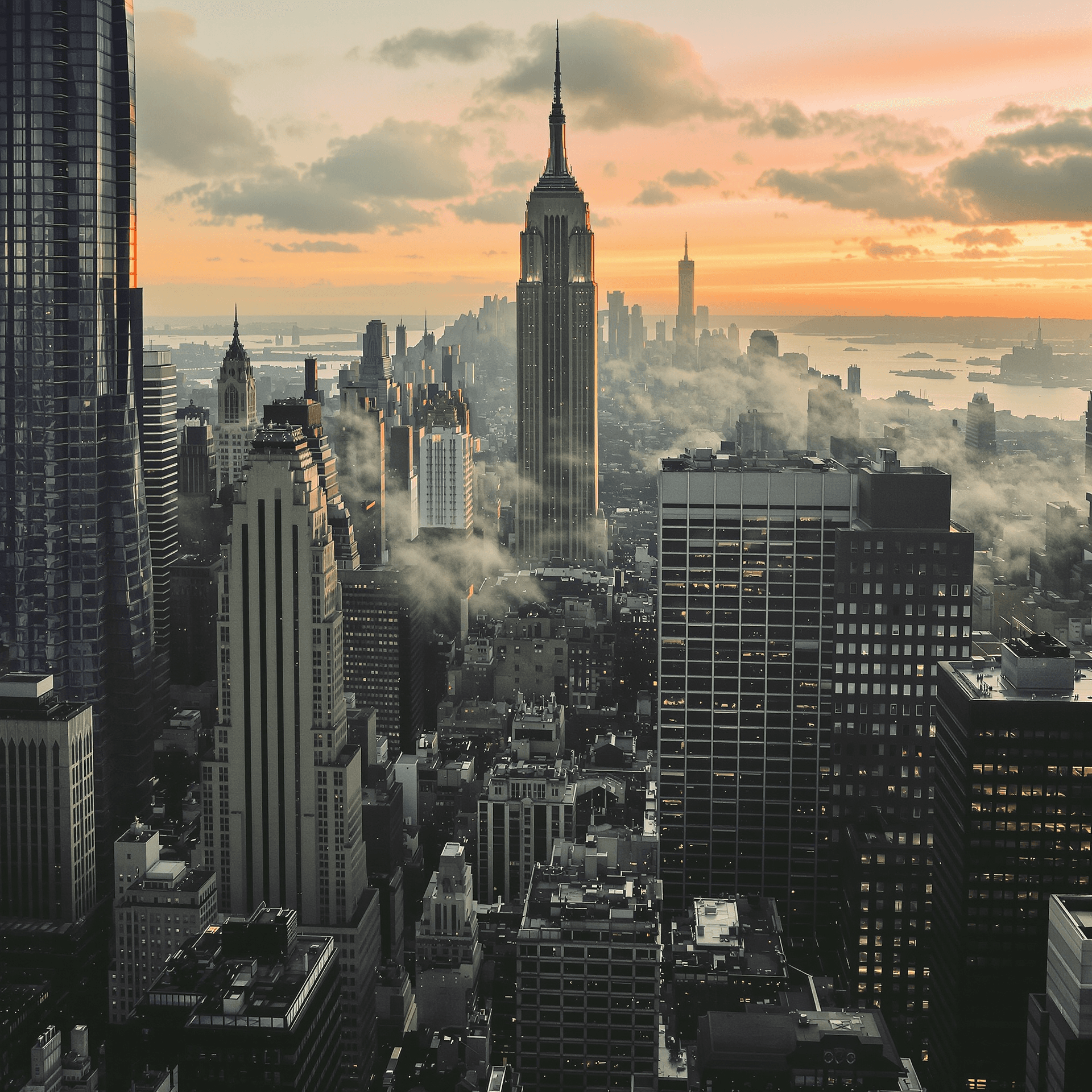 AI generated: New York’s dawn moans on vast stairways, searching on the ledges, for anguish. Dawn breaks and no on...