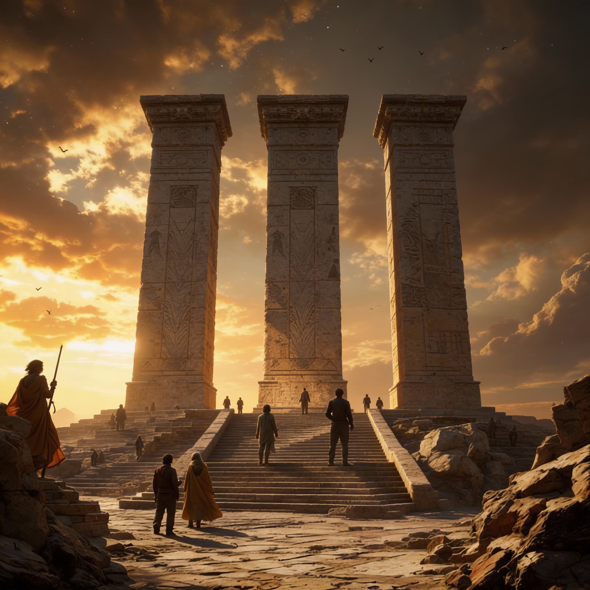 AI generated: The first Pillar is Vol I, the next two pillars represent Vol II. I am not getting ready to write Vo...