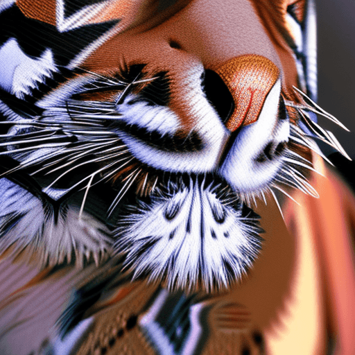 AI generated: Close-up portrait of mix of Latina lady, tiger printed clothing, extremely high-quality photograph, ...