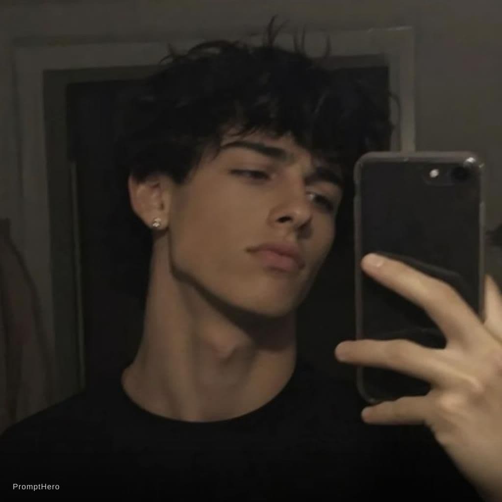 AI generated: Him, posing, handsome, selfie, low quality