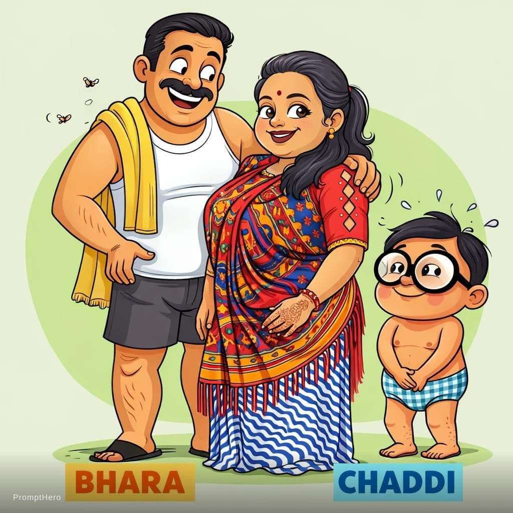 AI generated: Best AI photo bhara and chaddi cartoon 
