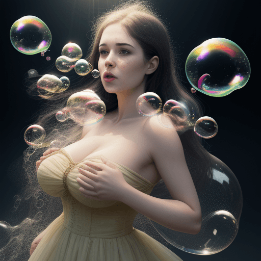 AI generated: photo of women with rising bubbles