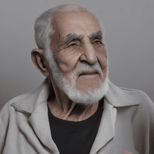 AI generated: a wise old ALGERIAN man with ,portrait,white background