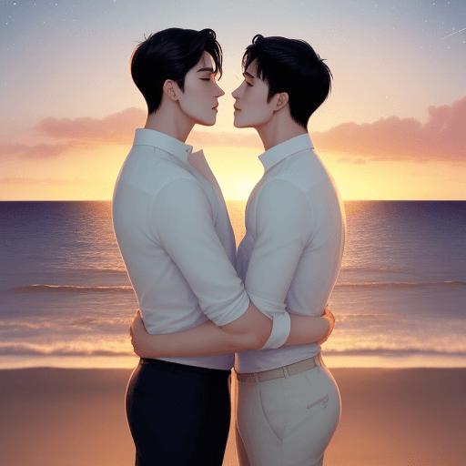 AI generated: Silent Whispers: When Love Finds Its Voice, Boys love,  perfect proportions good looking handsome, c...