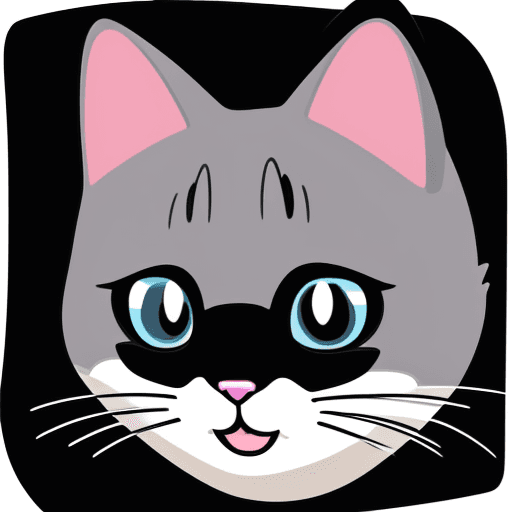 AI generated: Iconic graphics presenting smiling cat face. vector style like painting with a lot of colours. with ...