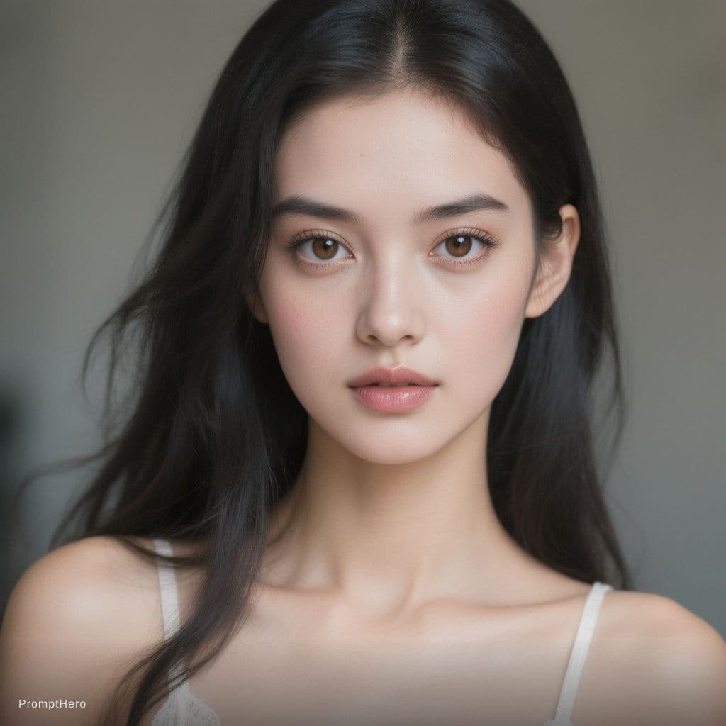 AI generated: a beoutuful woman with black hair and brown eyes  her skin is normal not white not black
