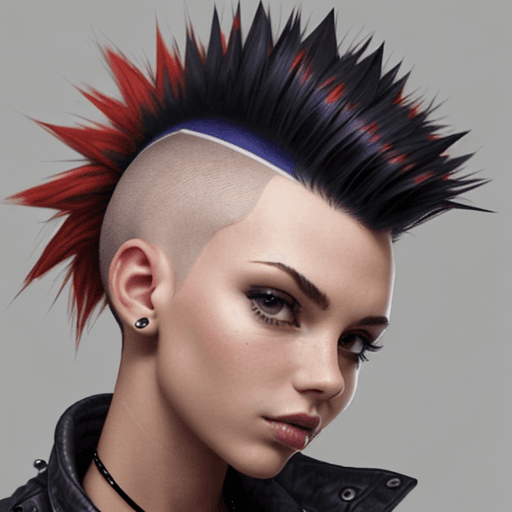 AI generated:  girl with mohawk