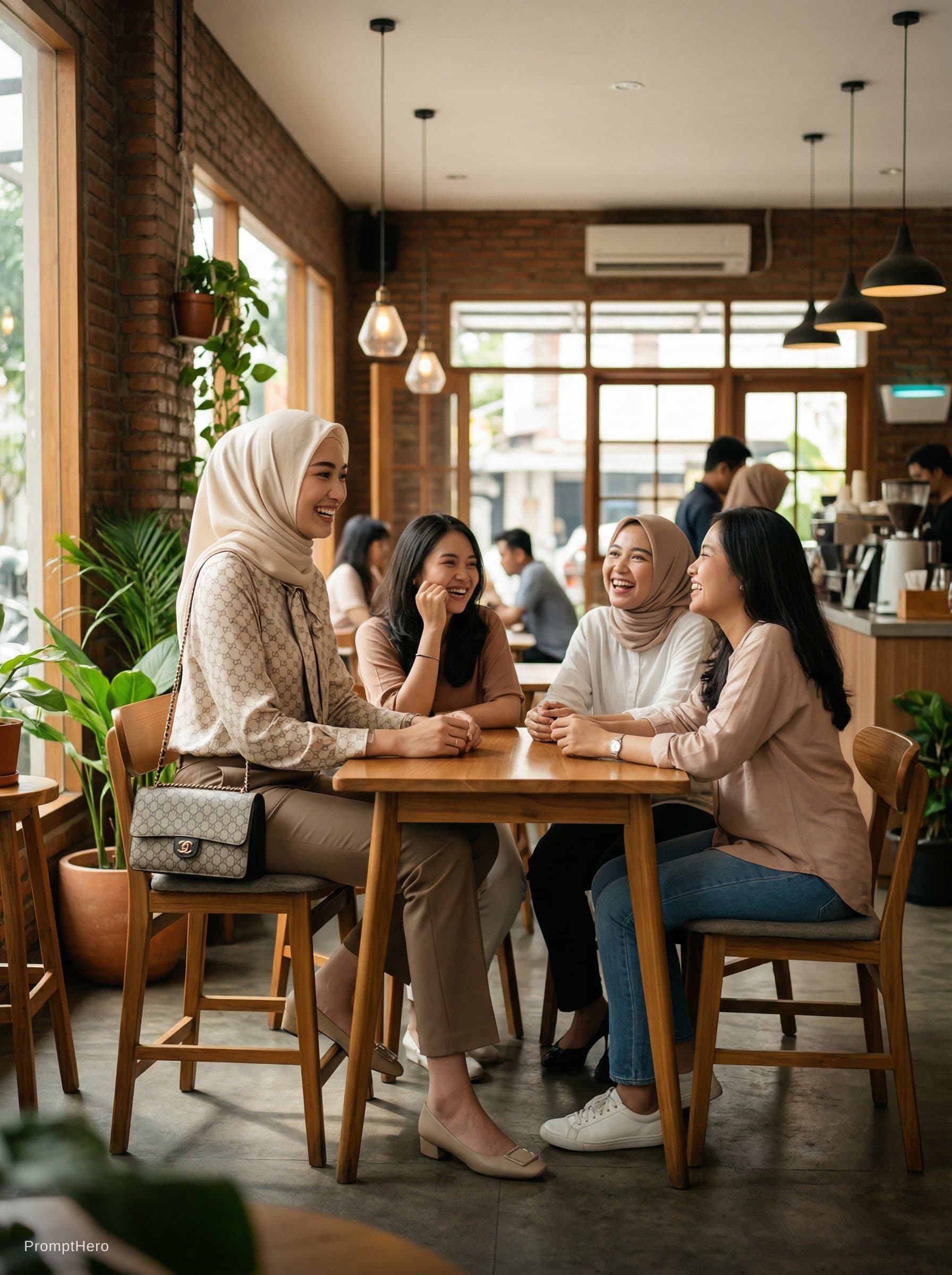 AI generated: “Seorang gadis muda Indonesia berhijab, berwajah sangat cantik dengan kulit cerah halus dan fitur wa...