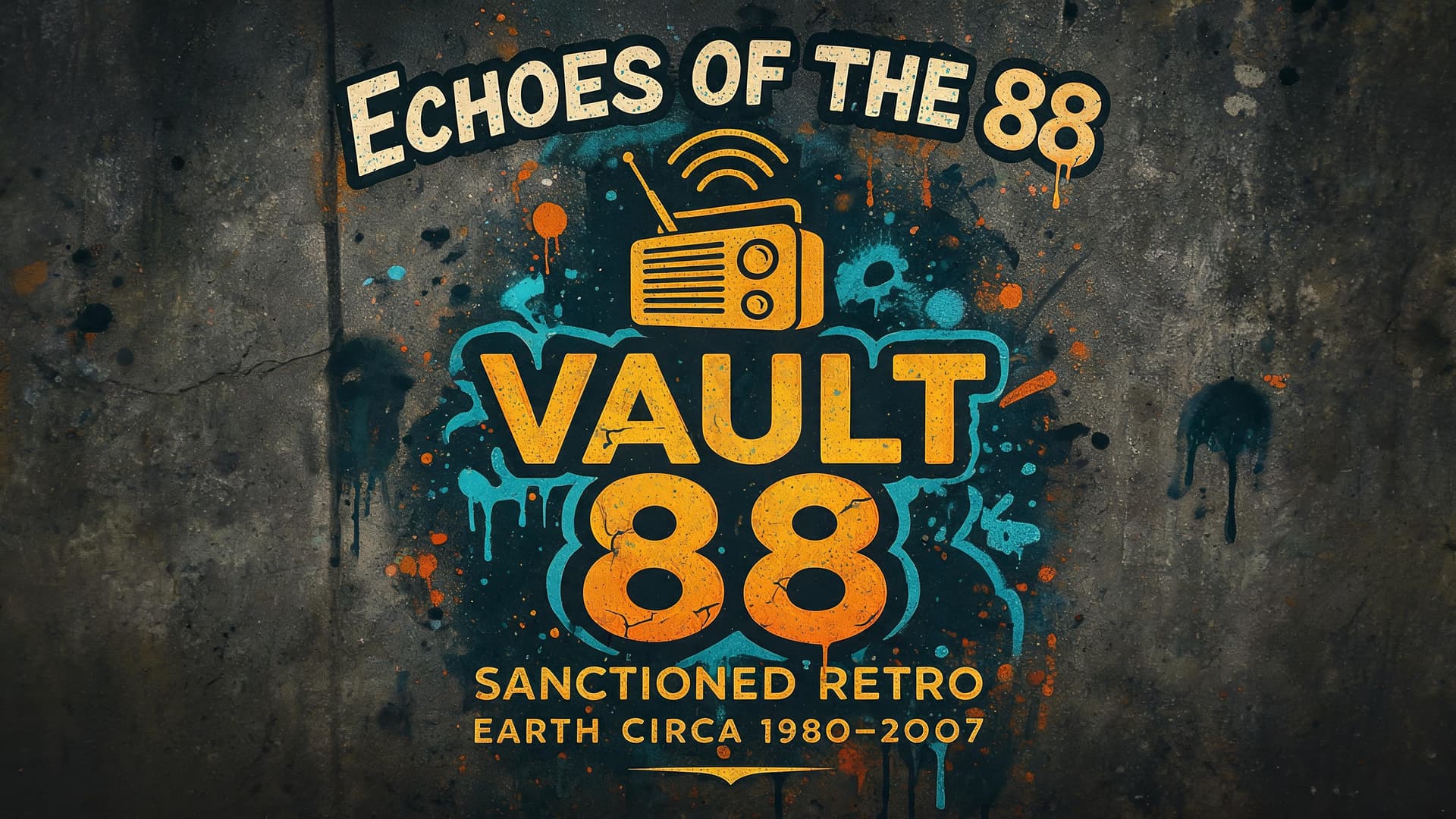 AI generated: Create various creations of the Vault 88 Branding, 

'Vault 88'

or

'Echoes of the 88.'