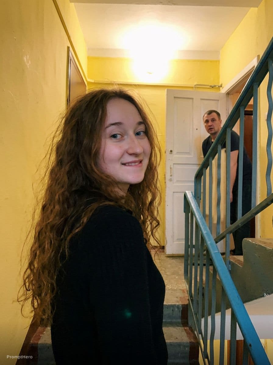 AI generated: Candid amateur poor quality selphie POV selfie, taken by the girl herself on a smartphone, vertical ...
