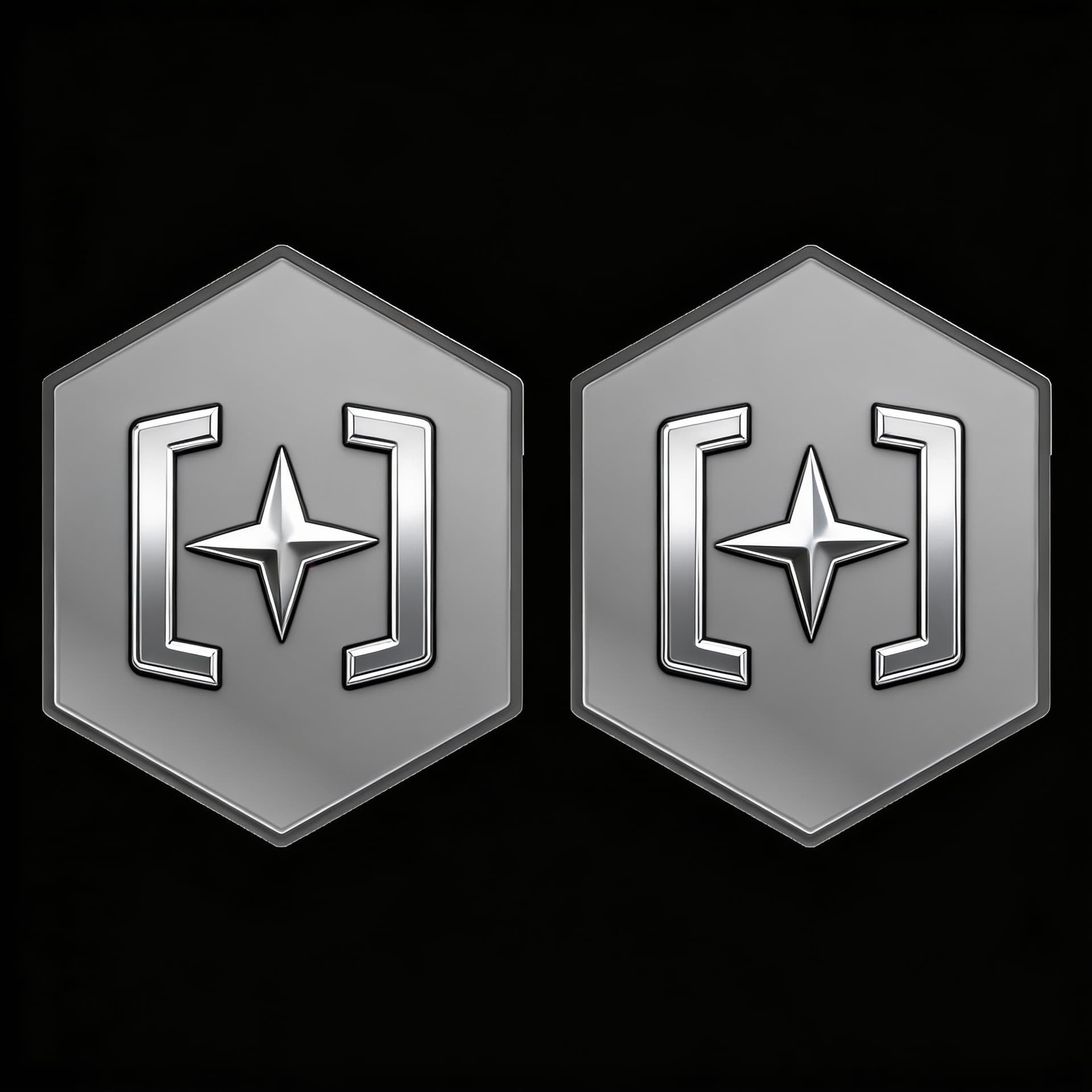 AI generated: Create a Sci-Fi uniform Rank patch. Use the Reference image 1 and create a two patches side by side....