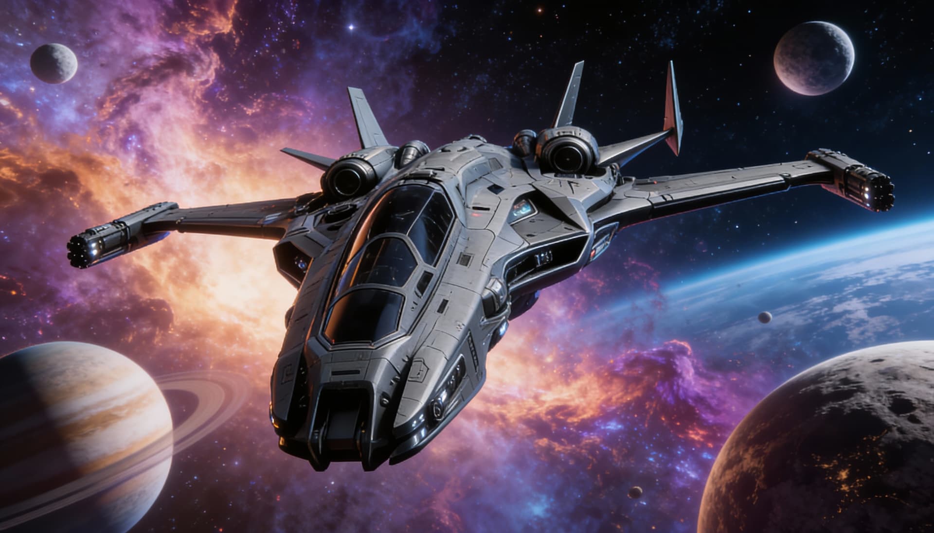 AI generated: Use Reference Images to imagine, in detail, an alien spaceship. Combine and alter specs to create a ...