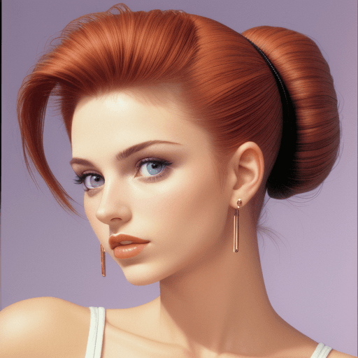 AI generated: high resolution woman head with the 90s fashion and hairstyle