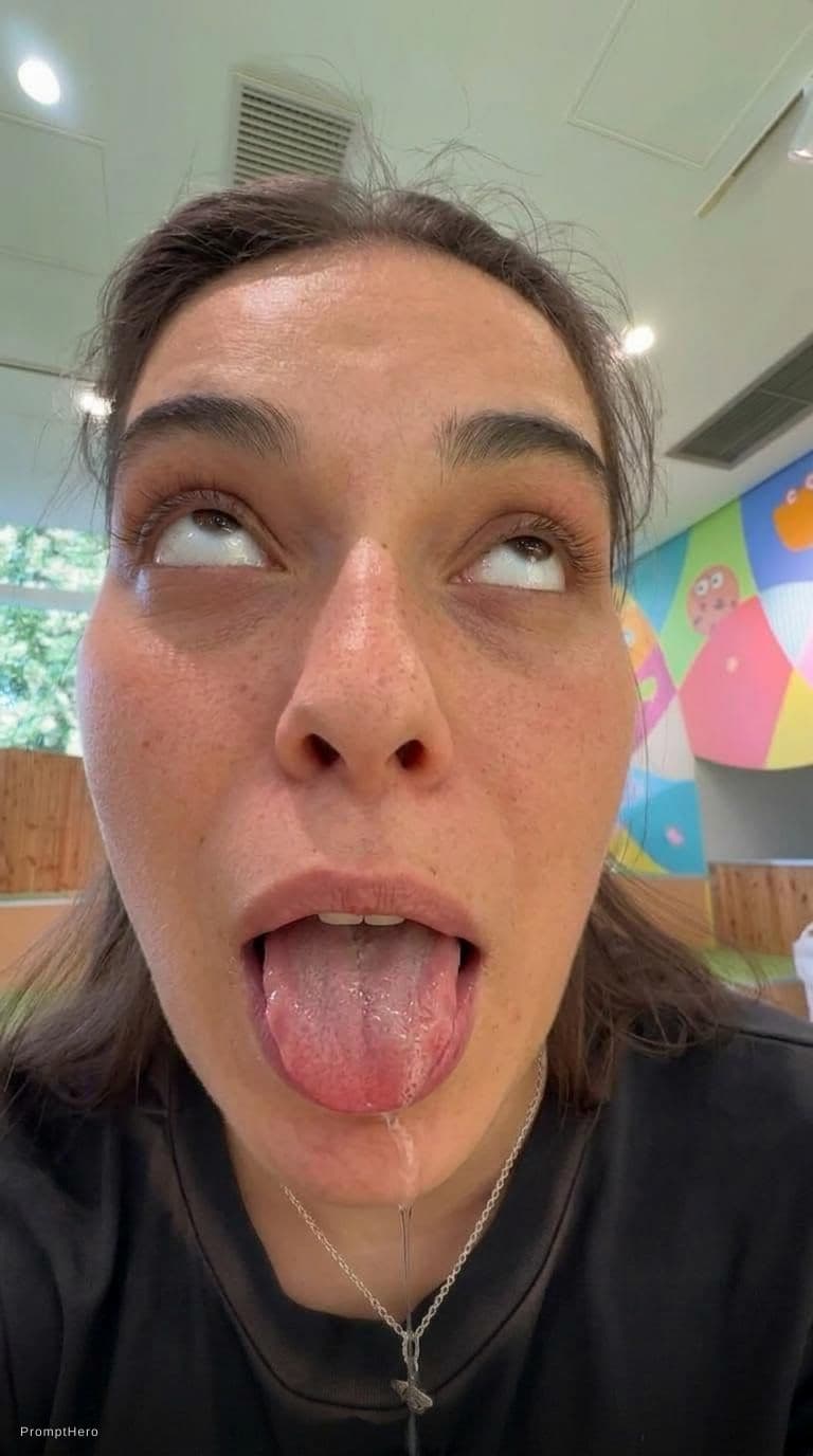 AI generated: Aheago face with drooling tongue saliva