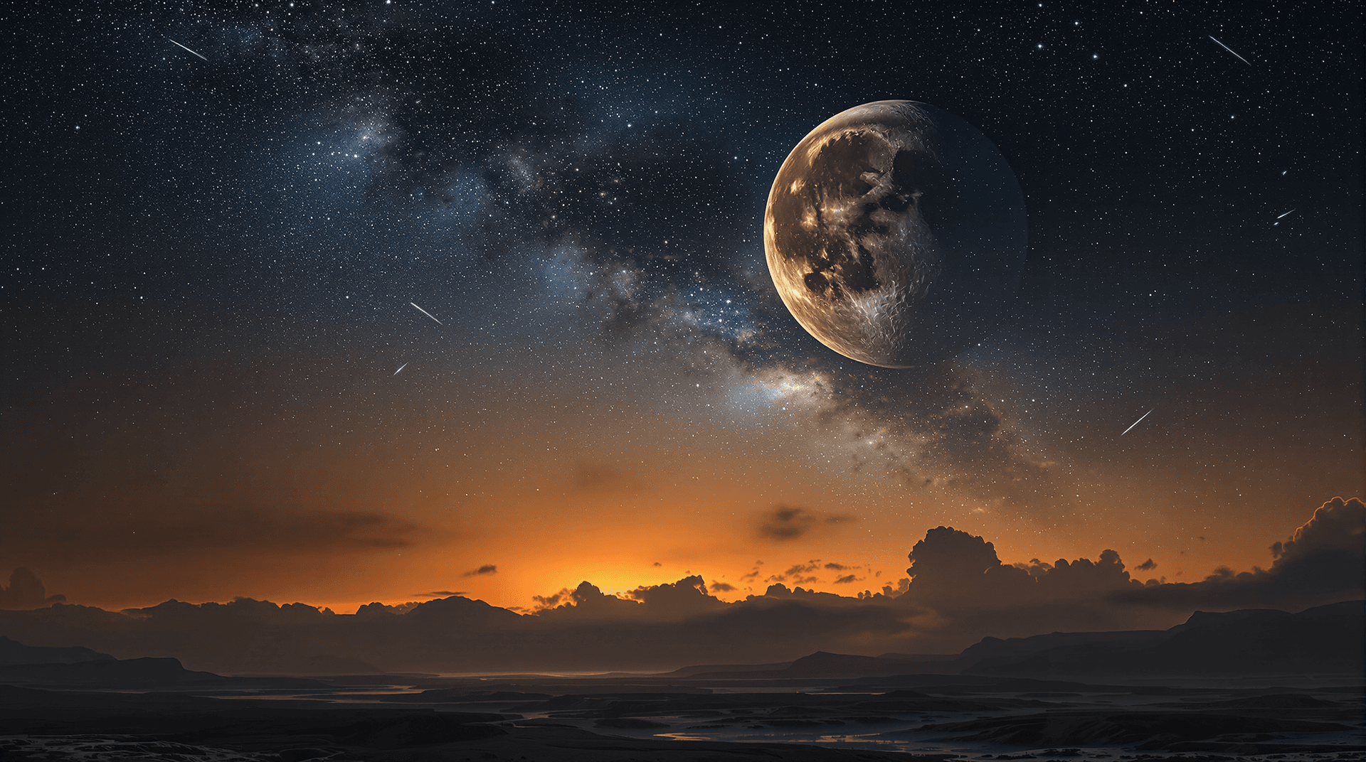 AI generated: A **scientifically accurate, ultra-realistic depiction** of **Earth’s night sky as it appeared 2.5 b...