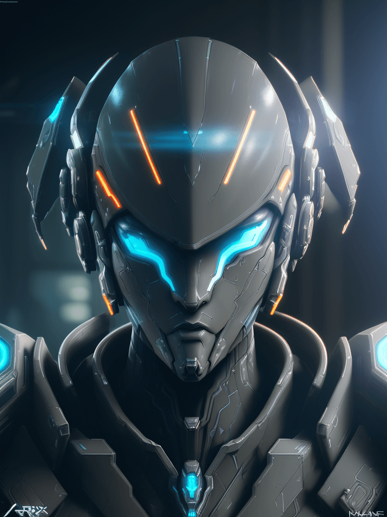 AI generated: dreamlikeart, digital art, digital painting, anime, portrait of futuristic military cyborg, cyberpun...