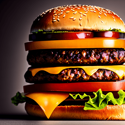 AI generated: burger, 8 k resolution, food photography, studio lighting, sharp focus, hyper - detailed