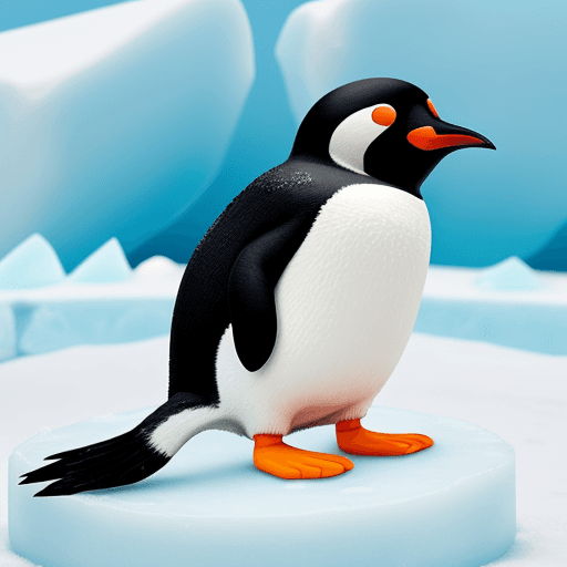 AI generated: un pingüino en el hielo

