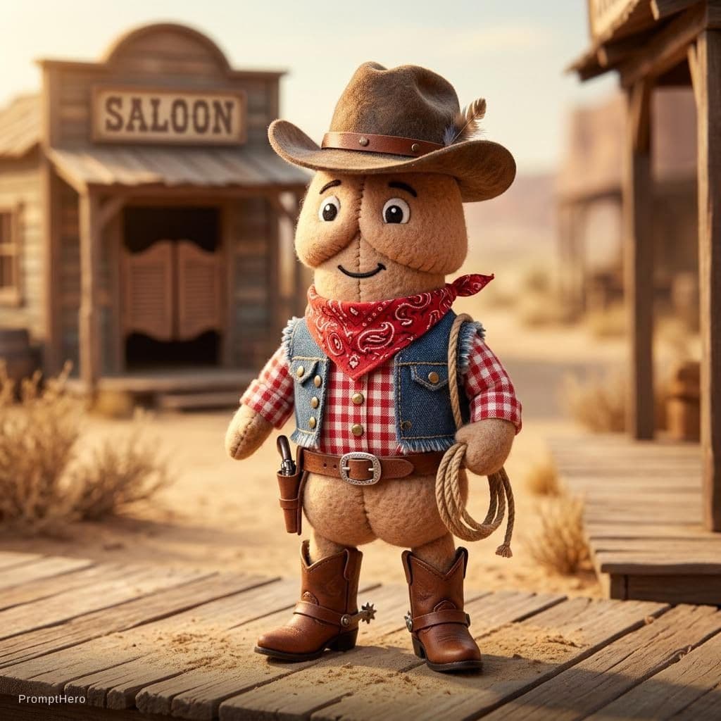AI generated: this is a penis dresssed as a cowboy