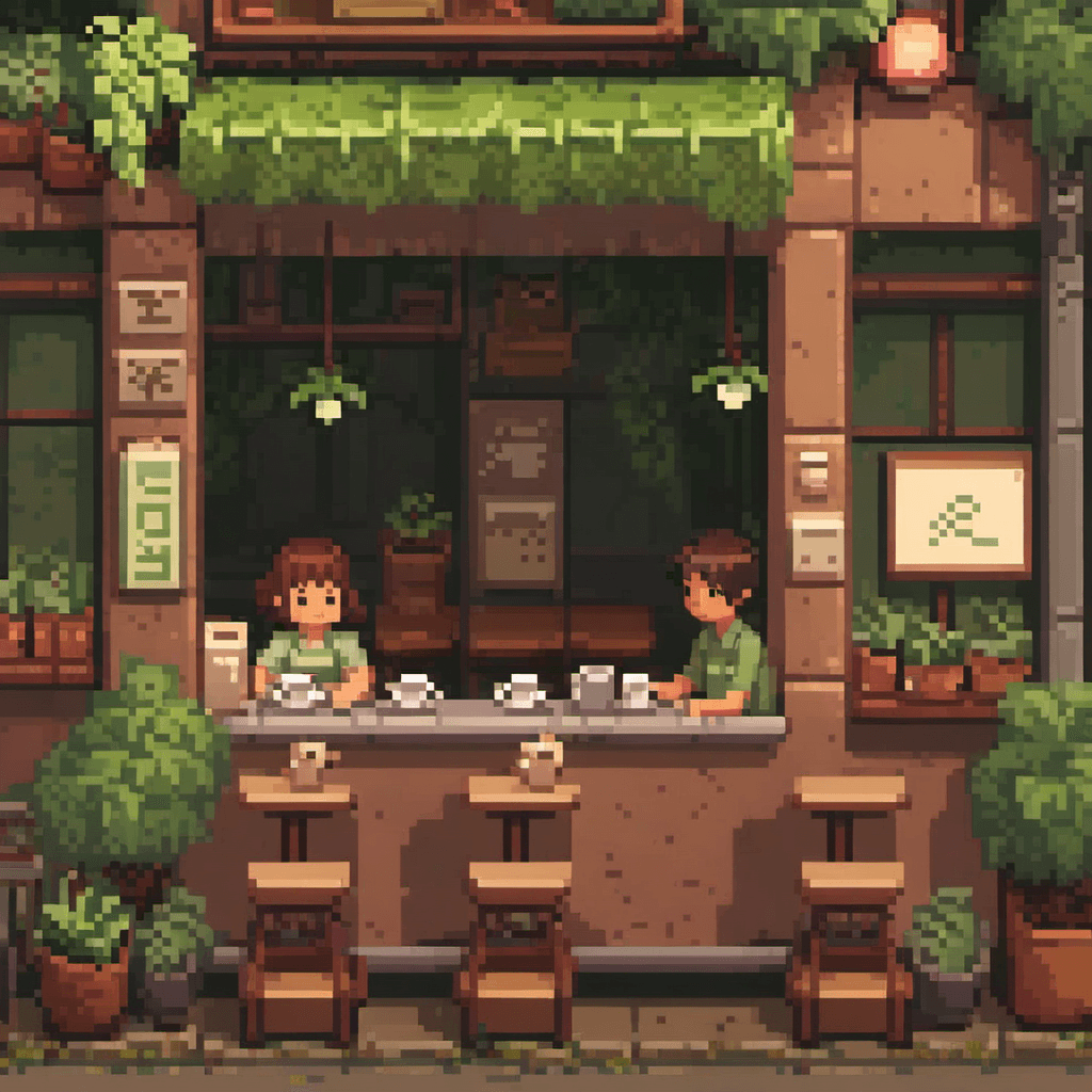 AI generated: relaxing cafe in Tokyo, style of Makoto Shinkai The Garden of Words, aesthetically pleasing, muted c...