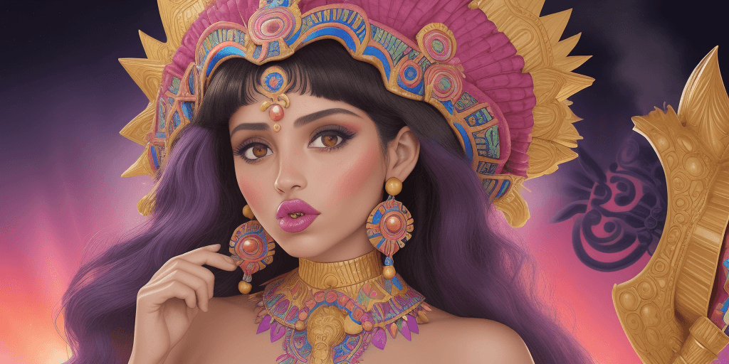 AI generated: una princesa azteca hermosa, que esta desmayada boca arriba