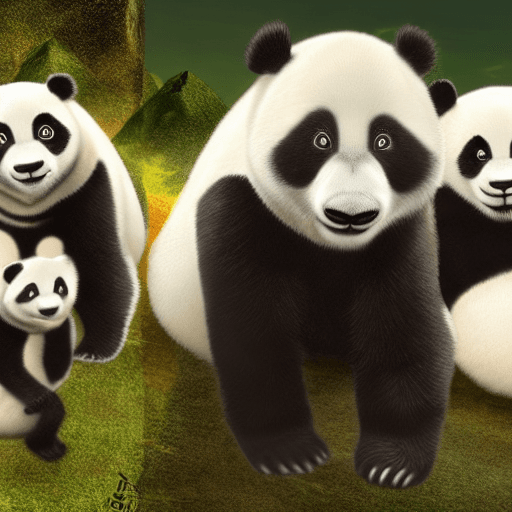 AI generated:  an ultra realistic panda version of the fantastic four