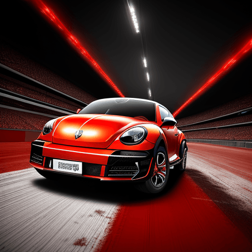 AI generated: beetle running track , dressed in Chicago Bulls uniform, Chicago Bulls jersey, realistic perspective...