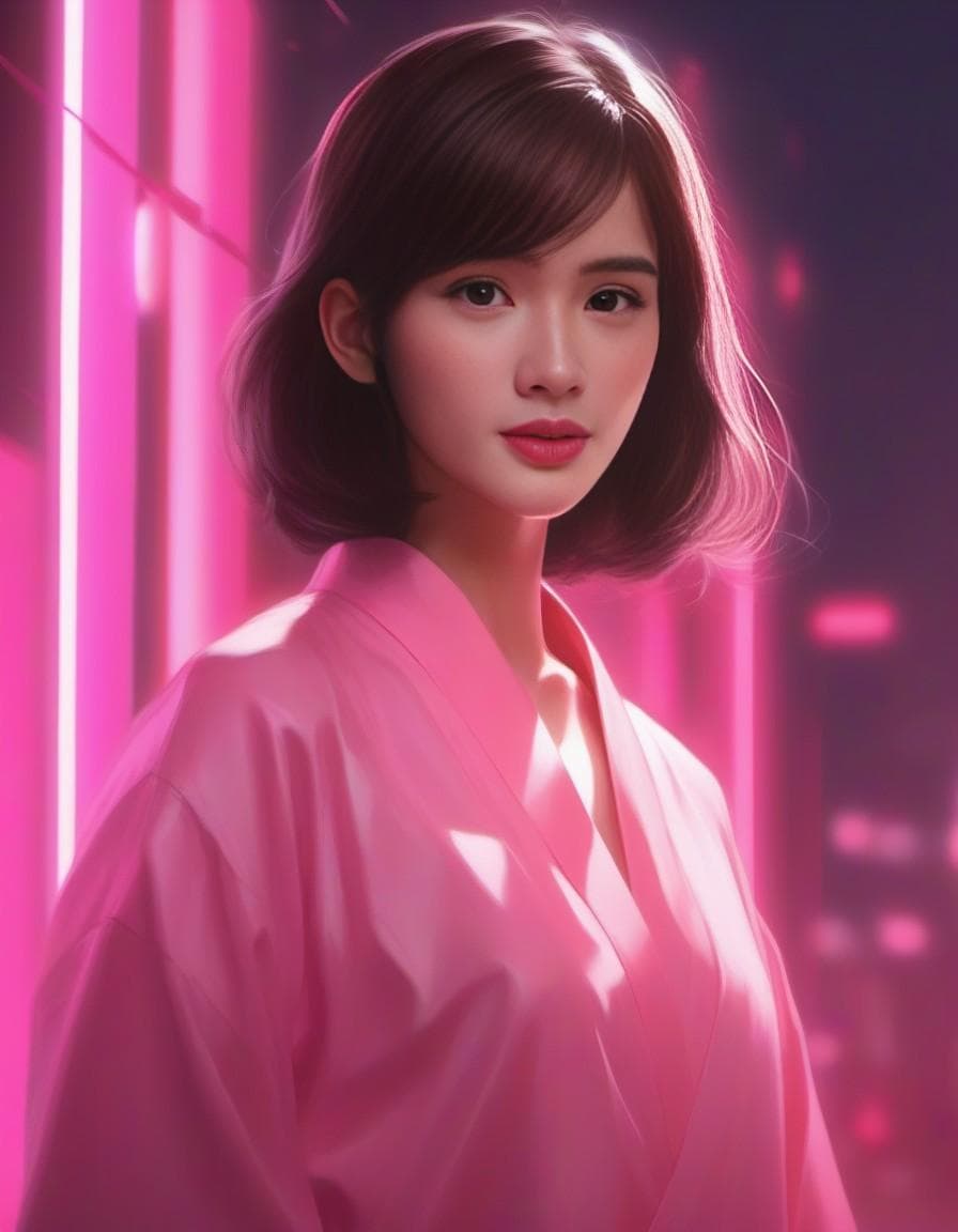 AI generated: a pink scene, everything is pink, perfect pink shading, pink atmospheric lighting, by makoto shinkai...