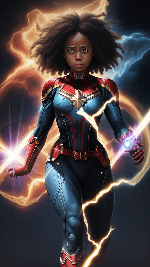 AI generated: (best quality, master:1.5) 16k HDR, Marvel Entertainment Art by, Monica Rambeau (AKA Spectrum, Photo...