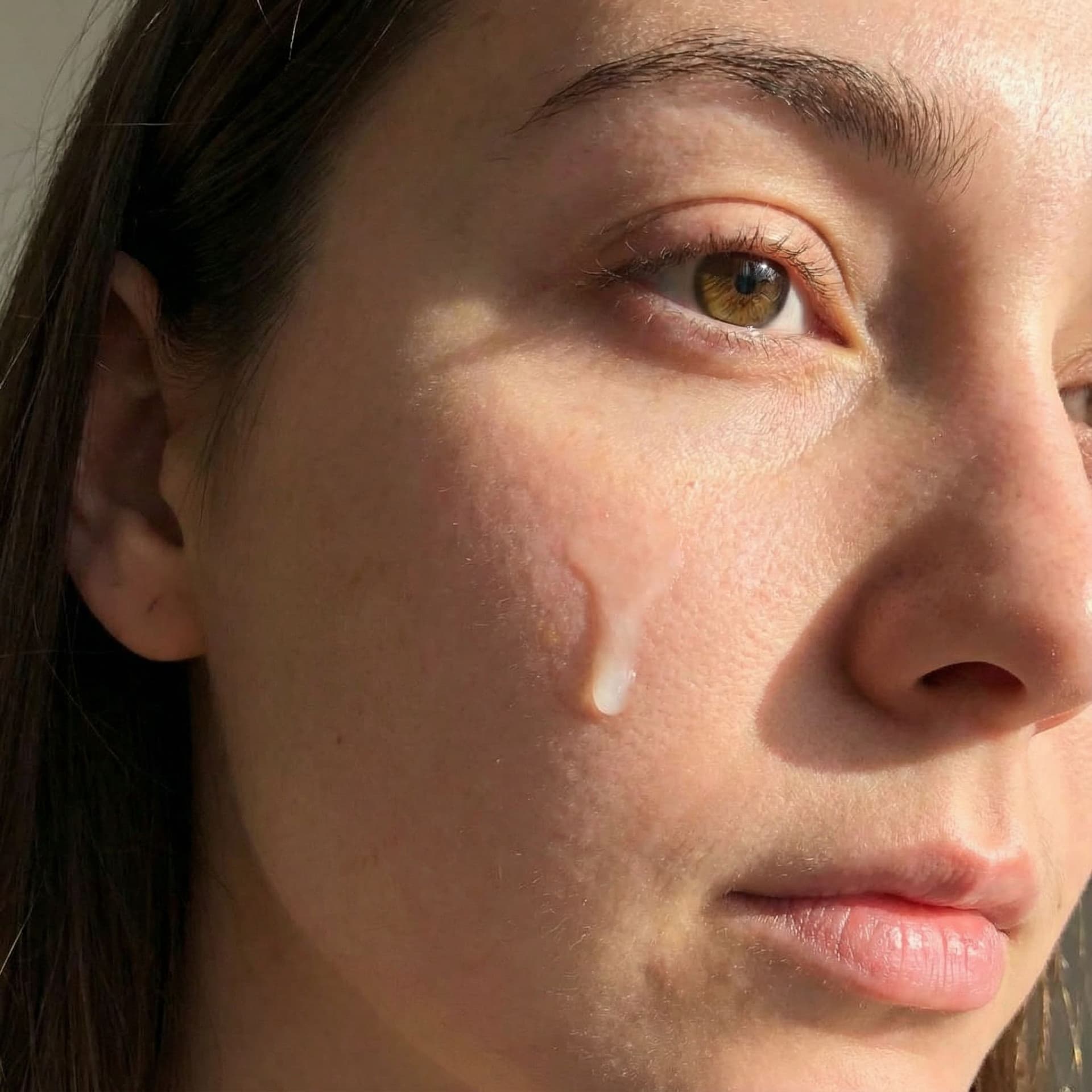AI generated: Make a male semen on woman’s face