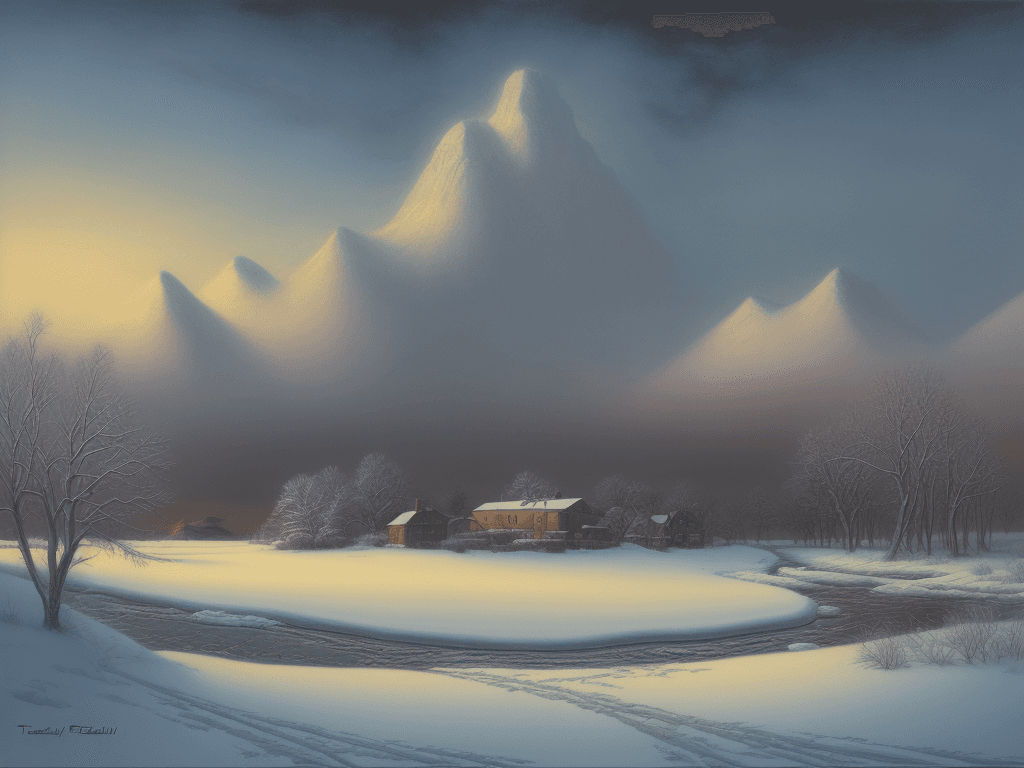AI generated: a winter landscape in the style of terry redlin