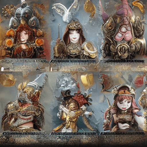 AI generated: commercial fantasy painting in art gallery, in the style of detailed character illustrations, light ...