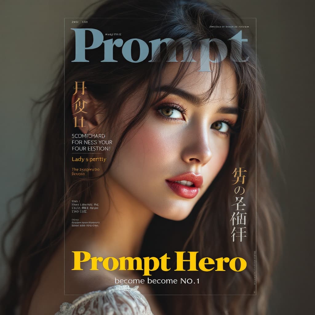 AI generated: The Magazine "Prompt", The cover page ,the headline is "PromptHero become NO.1 " and the cover lady ...