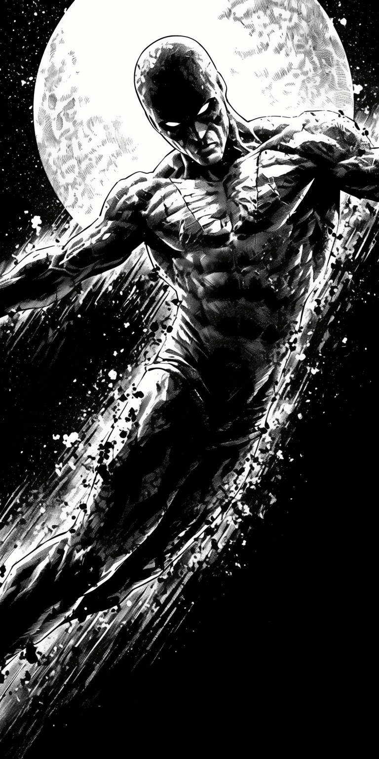 AI generated: comic book art, superhero, highly detailed, in the style of Stan Lee --ar 1:2 --stylize 700 --weird ...