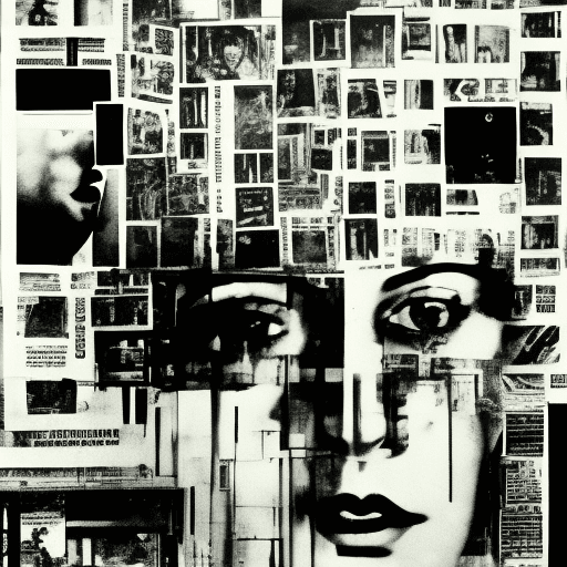 AI generated: Photocopy image, Double exposure image, cyberpunk, Film scene in the style of Alfred Hitchcock, 35mm...