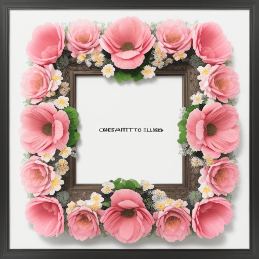 AI generated: Create a frame that is surrounded by flowers