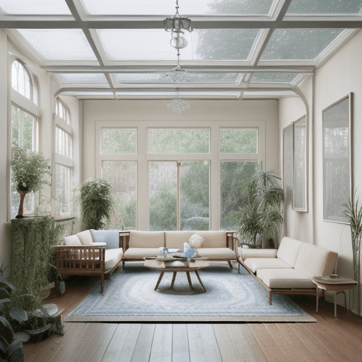 AI generated: High resolution photography interior design, dreamy sunken living room conversation pit, wooden floo...