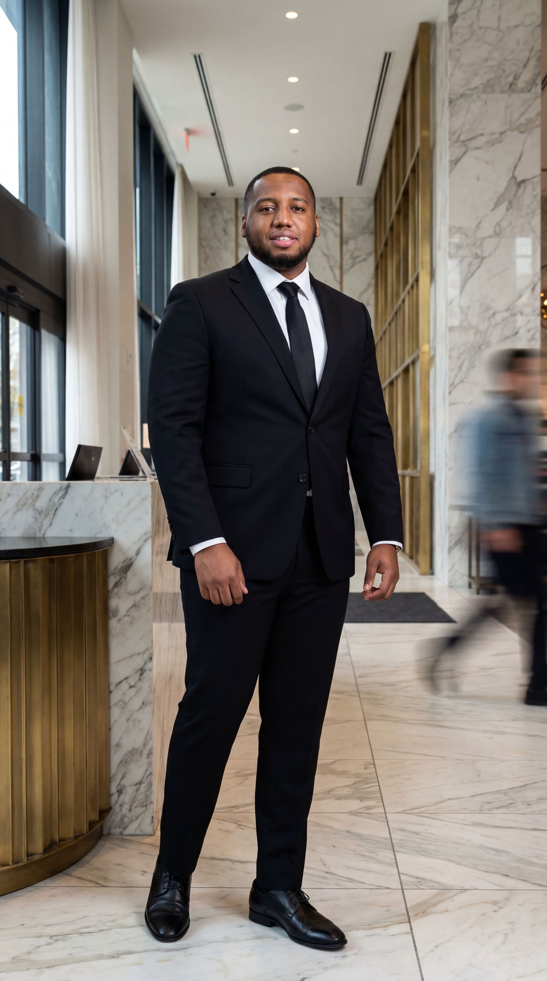 AI generated: fashion editorial photograph, man with a black luxury suit, shot on a Canon EOS 5D Mark IV --chaos 7...