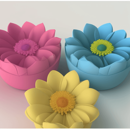 AI generated: crea una imagen de tapiz en 3D de múltiples flores con colores  