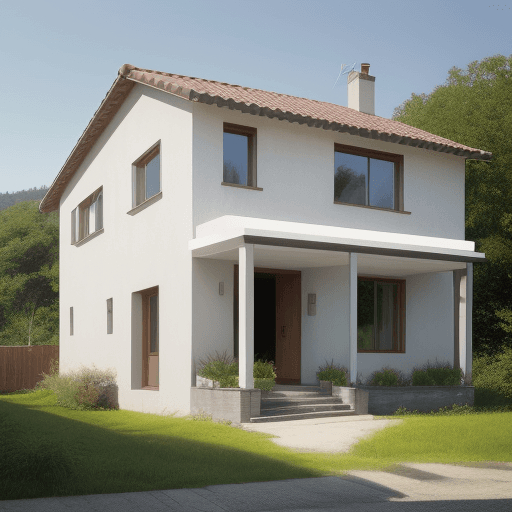 AI generated: house with person in front