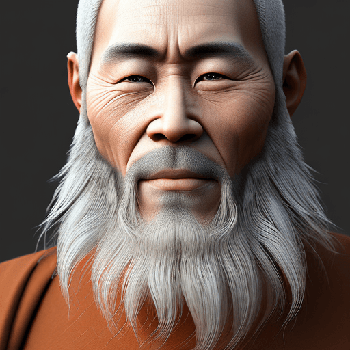 AI generated: cinematic, hyperrealism, high detail, octane rendering, 8k, green background image. A quiet monk. He...