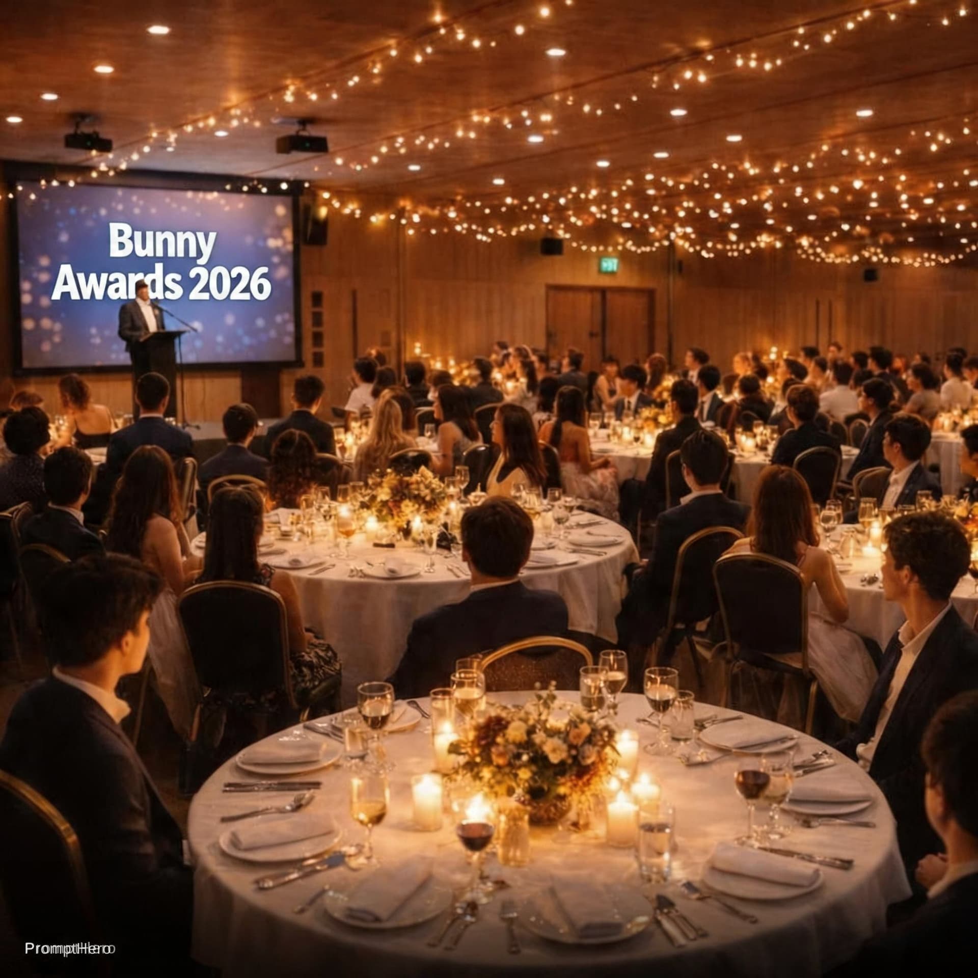AI generated: instead of "Welcome" on the screen can you write Bunny Awards 2026
