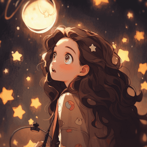 AI generated: A curious explorer, gazing at the stars, in the style of Photography, celestial and dreamy color sch...