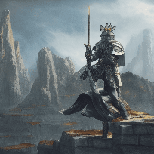 AI generated: Myth of the Empire, Knight with Katana, Future, Fantasy, Metropolitan City, 4k