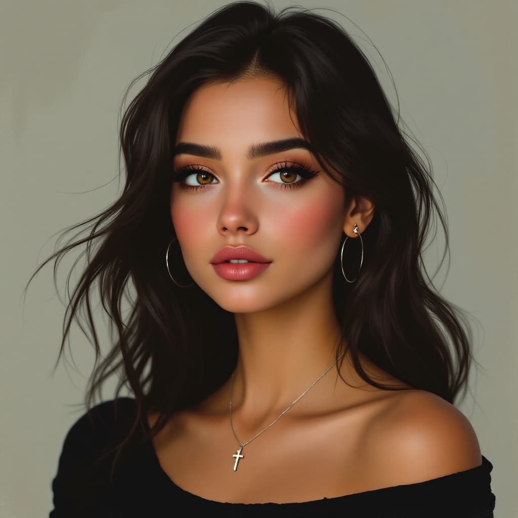 AI generated: Female, Young adult female, Oval-shaped face with soft, balanced proportions. Her face is symmetrica...